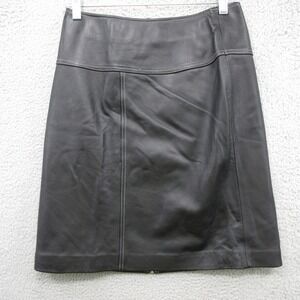 Bernardo Skirt Womens 6 Leather High Waist A Line Zip Closure Moto